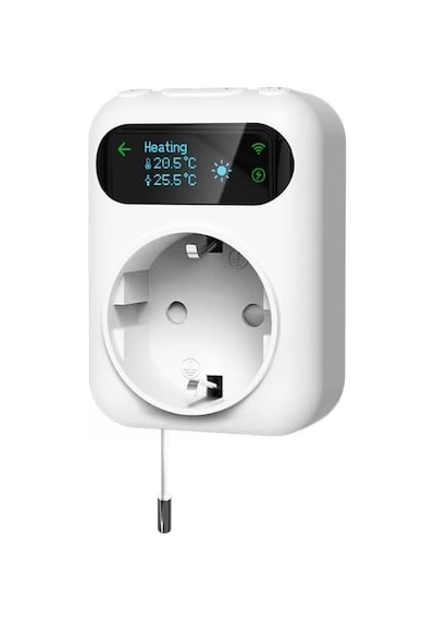 Wifi Priz Tipi Harici Su Geçirmez Sensörlü Termostat Tuya,smart Life Uyumlu