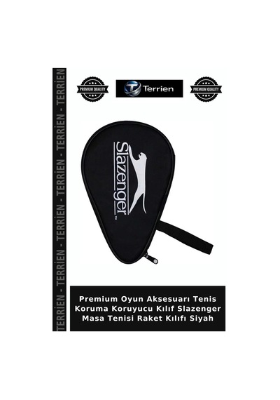 Premium Oyun Aksesuarı Tenis Koruma Koruyucu Kılıf Slazenger Masa Tenisi Raket Kılıfı Siyah