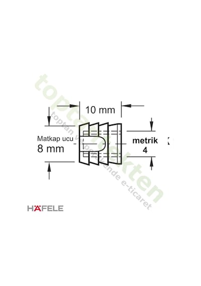 Hafele Dübel Tutkallı Plastik Beyaz M4X10Mm