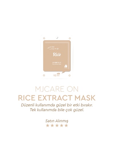 Mjcare On Rice Extract Mask - Pirinç Özlü Yüz Maskesi 20'li
