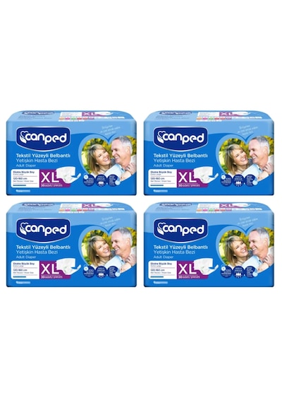 Canped Tekstil Yüzeyli Belbantlı Yetişkin Hasta Bezi XL 4 x 30'lu