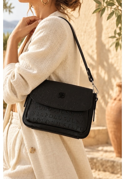 Just Polo Siyah Yeni Sezon Kolon Askili 4 Bolmeli Kadin Omuz Cantasi 21x16cm 4062