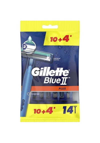 Gillette Blue 2 Plus Tıraş Bıçağı 10 + 4'lü Poşet 12'li Paket