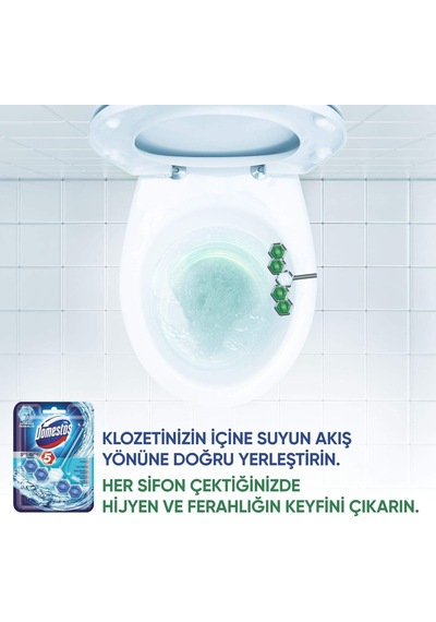Wc Blok 5'li Güç Tuvalet Bloğu Okyanus Ferahlığı Maksimum Hijyen 50 G 2li Paket