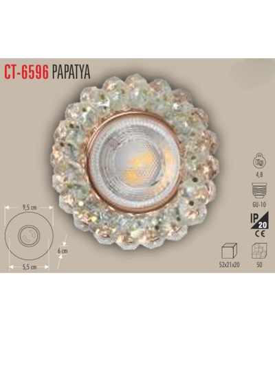Ct-6596 Papatya Cam Spot Ampülsüz 10 Adet Beyaz