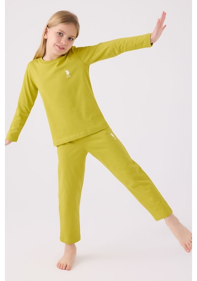 U.s. Polo Assn Kız Çocuk Yeşil Pijama Takımı Us1668-c-v1 Yeşil