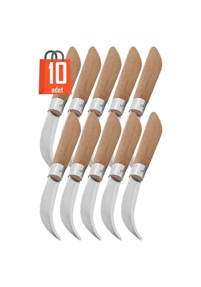10 Adet Bayram Aşı Bıçağı Ahşap Saplı Bağ Budama Bıçağı Paslanmaz Ceviz Aşı Ekipmanı 22Cm No:3