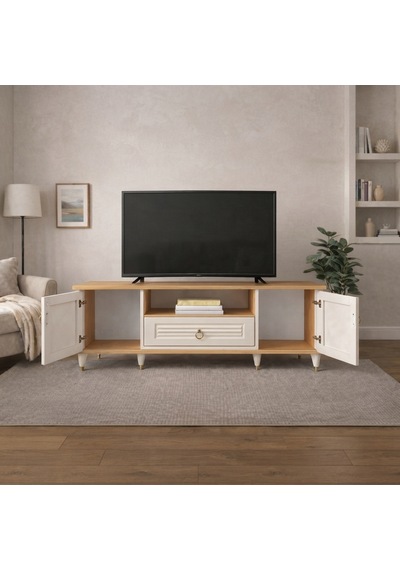 Bej Tv Ünitesi Tv Sehpası Ünite 140 Cm
