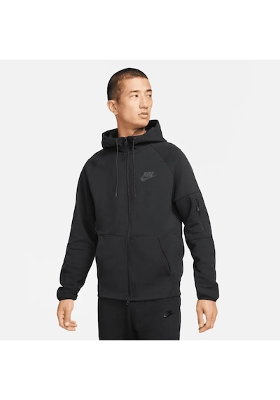 Nike Sportswear Tech Essentials Erkek Siyah Tam Fermuarlı Kapüşonlu Üst