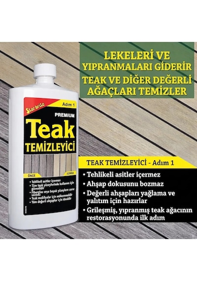 Starbrite - Premium Tik Temizleyici - 1. Adım 950 Ml : Zımparaya Son, Grileşmiş Ahşaplarını