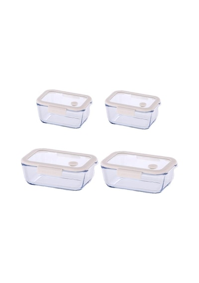 Neoflam Fika Glace Bej Vakumlu 4 Parça Saklama Kabı 460 Ml + 800 Ml