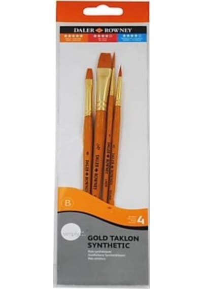 Daler Rowney Simply Gold Taklon Synthetic 4ü Fırça Seti  Kod:402