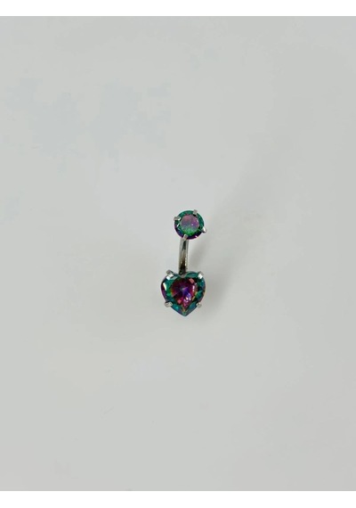 Tedar Mistik Topaz Taşlı Kalp Detaylı Göbek Piercing Najmaddin Standart 33912992
