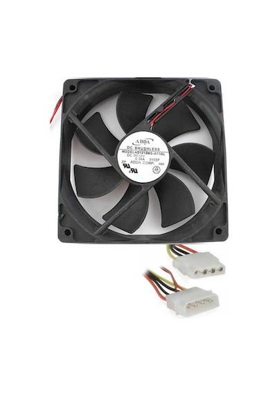 12cm Kasa Fanı - 12v 4 Pin Molex Soketli 120x120mm Kasa Fanı 1 Adet