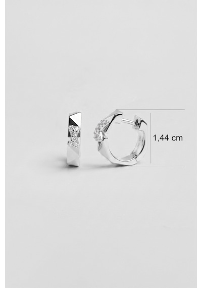 Minimalist 18 Ayar Beyaz Altın Kaplama Gümüş Halka Küpe 23914334