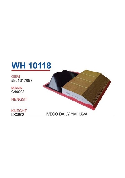 Wunder Iveco Daily Uyumlu Yeni Model Hava Filtresi Oem No:5801317097