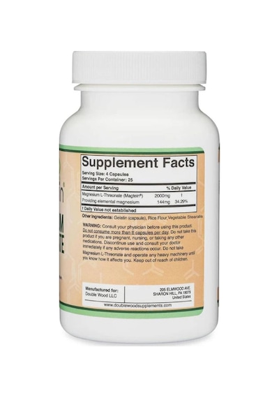 Double Wood Magtein Magnesium L-threonate - 2000 Mg 100 Kaps...