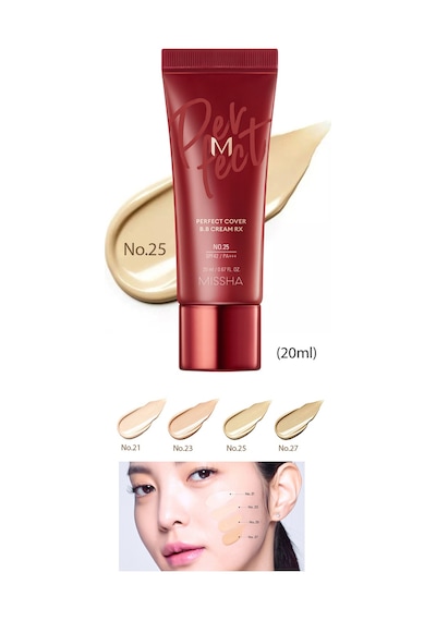 Missha M Perfect Cover BB Cream RX Yüksek Kapatıcı ve Cilt Bakım Etkili Yeni Nesil BB Krem SPF42+++ (No.25) 20 ML