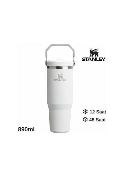 Stanley The Iceflow Flip Straw 0.89 L Pipetli Termos Bardak Beyaz