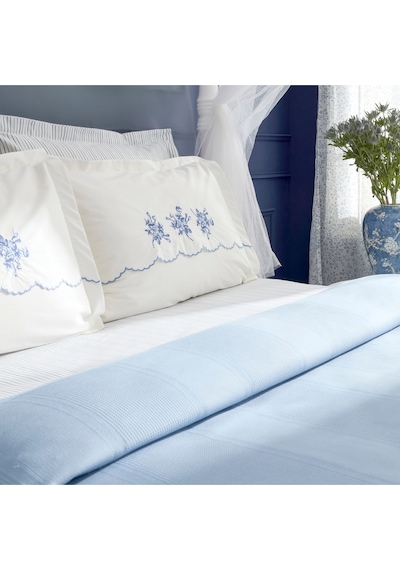 Karaca Home Virelle %100 Pamuk Nish Set Çift Kişilik Pike Takımı Mavi