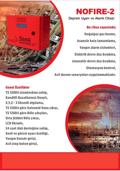 Sismik Nofıre-2 Deprem Uyarı Ve Alarm Cihazı Sismik/deprem Sensörü