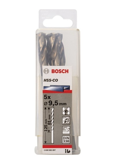 Bosch Hss  9.5X125 Mm Kobaltlı Matkap Ucu 5'Li Paket 2608585897