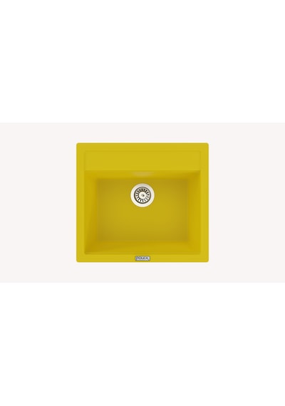 Polex Cristalüx Granit Evye P-08 Sarı Tezgah Altı Ve Tezgah Üstü Kare Mutfak Evyesi 55.5x50 CM