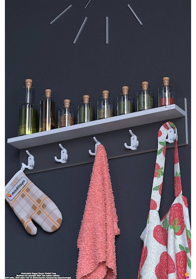 Kedi 15 Kancalı Mutfak Askısı 3'lü Set 66,4x19 Cm - Şık Tasarım, Çok Amaçlı Düzenleyici Ve Yer Tasarrufu Gri Kedi 15 Kancalı Mutfak Askısı 3'lü Set 66,4x19 Cm - Şık Tasarım, Çok Amaçlı Düzenleyici Ve Yer Tasarrufu Gri