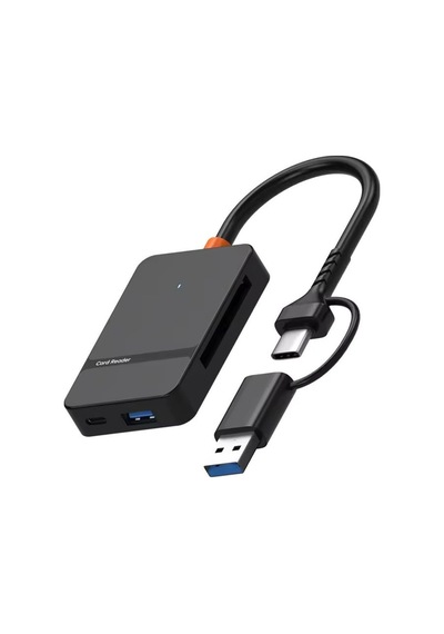 Ads-316 Usb-c + Usb 8 Port Ms Cf Tf/sd Dhc Sdxc Kamera Kart Tak Çalıştır Kart Okuyucu