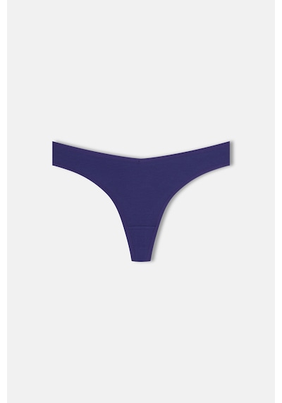 Suwen 3lü Pamuklu V Kesim Rib String Külot St00506021407 Kahverengi / Indigo / Pembe