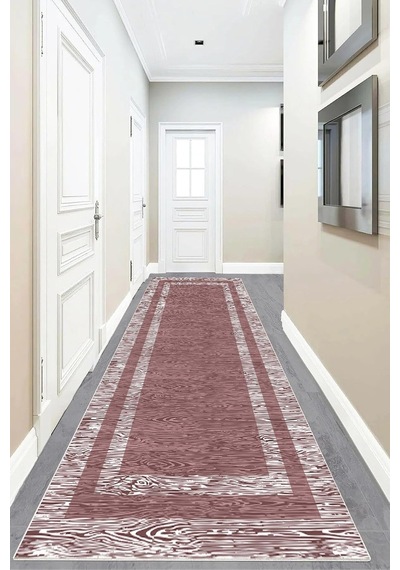 Pelangi Geometrik Çerçeve Desenli Dijital Baskı Yıkanabilir Kaymaz Taban Modern Salon Halısı Ve Yolluk, Gül Kurus Çok Renkli