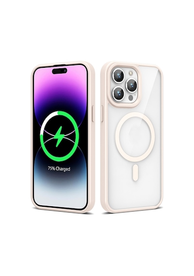 Apple Uyumlu iPhone 14 Pro Max Kılıf Kenarlar İnce Arka Kısım Magsafe Kamera Yükseltili Silikon Celikaksesuar Kırmızı