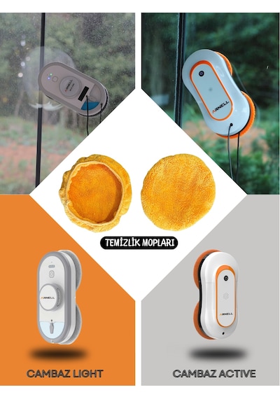 Cam Silme Robotu Bezi Cambaz Active Ve Light Uyumlu Mikrofiber Bez - 1 Çift Turuncu