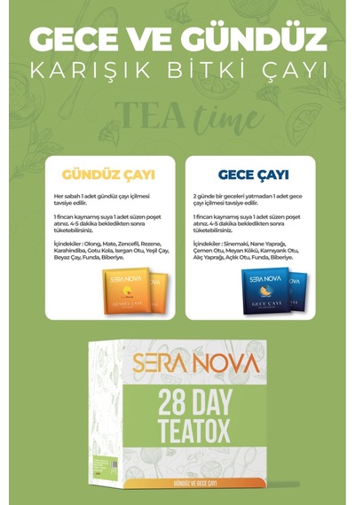 Seranova Detox Çayı 28 Gündüz Çayı 14 Gece Çayı