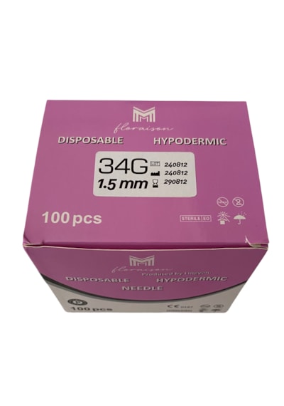 Mezoterapi İğne Ucu 34g 1,5 Mm 100 Adet / Kutu
