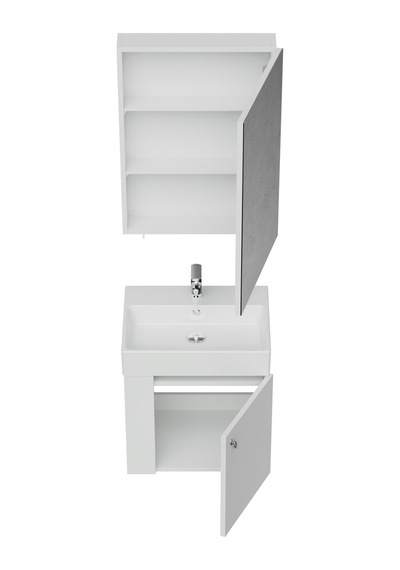Creavit Font Lavabo Dolabı Ve Aynalı Dolap Seti Beyaz