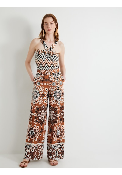 Koton Bol Paça Pantolon Etnik Desenli Cep Detaylı Kemerli Kahverengi Desenli 4sak40120ew Kahverengi Koton Bol Paça Pantolon Etnik Desenli Cep Detaylı Kemerli Kahverengi Desenli 4sak40120ew Kahverengi