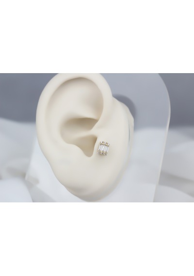 Glorria Altın Baget Tragus Piercing Çok Renkli