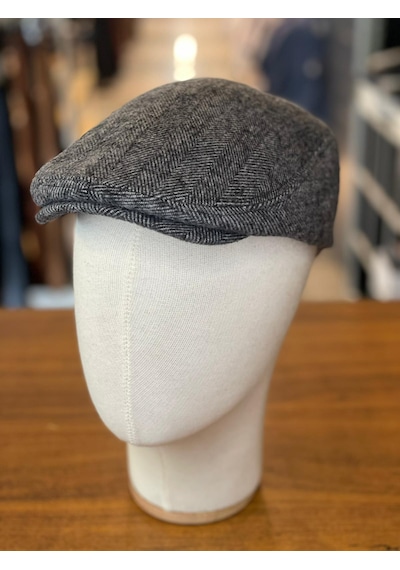 Hamze İngiliz London Model Balıksırtı Desen Kaşe Kumaş Kasket Şapka Gri