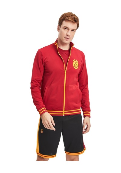 Galatasaray Lisanslı Dik Yaka Fermuarlı Erkek Sweat Kişiye Özel Ahşap Kutululu 094 Kırmızı