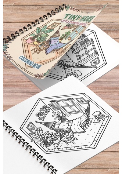 Little Tiny Isometric Rooms Iı 20x20 Cm Büyük Boyama Kitabı, Çocuklar Ve Yetişkinler İçin