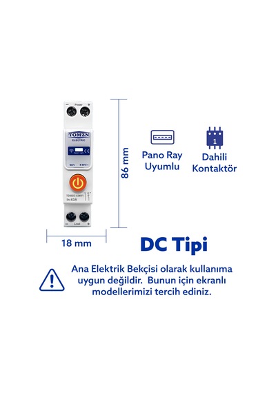 Tomzn Dc Akıllı Voltaj Ve Akım Koruma Rölesi, Dahili Enerji Ölçer 63a - Akıllı Sigorta