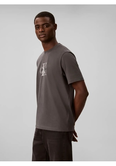 Calvin Klein Ss 20s Ez Distressd, Qge Gri Erkek T-shirt