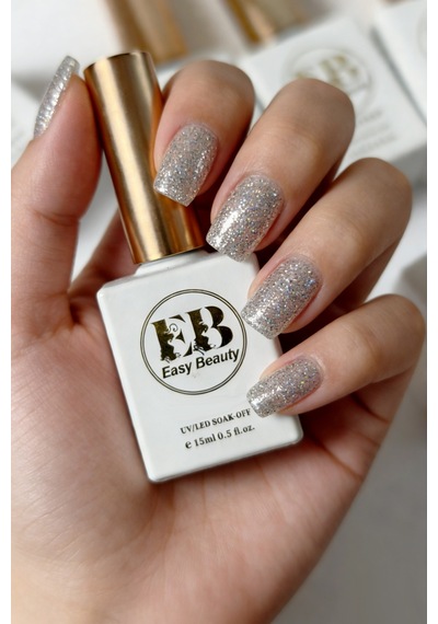 Gümüş Rengi Simli Kalıcı Oje - Nail Art Oje - Tpo İçermez - Glıtter Gel Polısh G4 59-g4