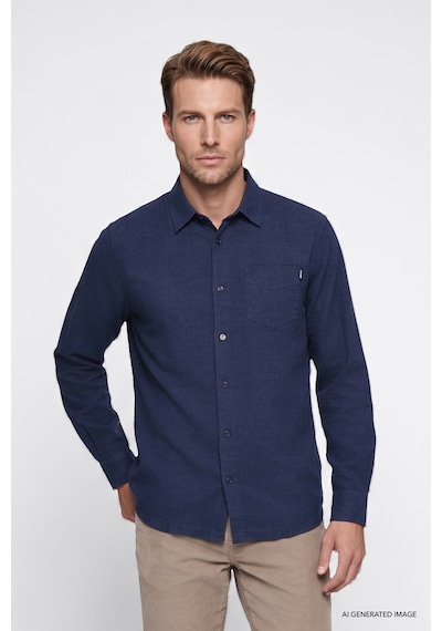 Wrangler %100 Pamuk Regular Fit Erkek Gömlek W2520583410 Lacivert
