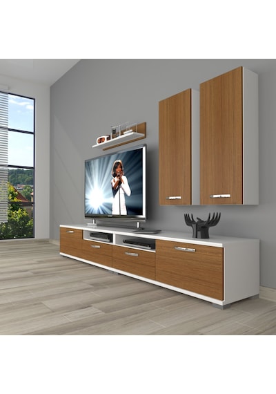Decoraktiv Eko 5200d Slm Tv Ünitesi Tv Sehpası Beyaz - Ceviz