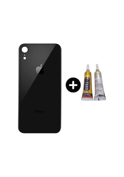 Apple Uyumlu iPhone Xr Arka Pil Batarya Kapak Siyah + B7000