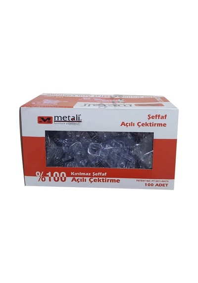 Metali Açılı Çektirme Şeffaf Pk 100 Adet