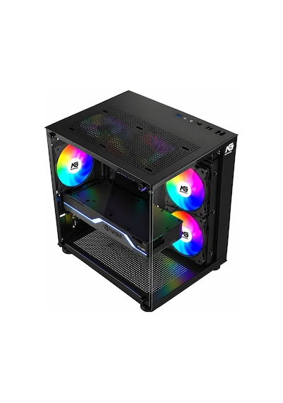 Orion Cube 3x Tuştan Değişen Rgb Fanlı M-atx Boş Bilgisayar Kasası Siyah