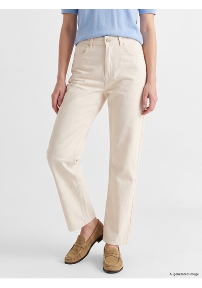 Lcw Vision Ekru Straight Fit Kadın Jean Pantolon